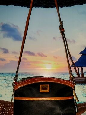 Dooney & Bourke Black and Tan Crossbody Bag